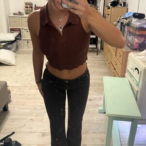 Sincerely Jules Brown Sleeveless Top